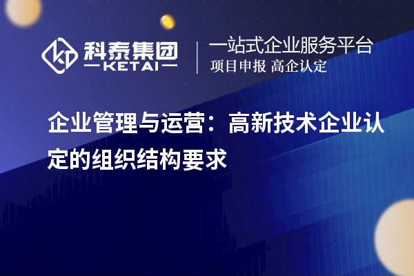 企業(yè)管理與運營：高新技術(shù)企業(yè)認(rèn)定的組織結(jié)構(gòu)要求