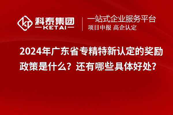 2024年廣東省專精特新認定的獎勵政策是什么？還有哪些具體好處？