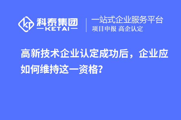 高新技術(shù)企業(yè)認(rèn)定成功后，企業(yè)應(yīng)如何維持這一資格？