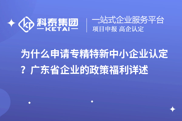 為什么申請(qǐng)專精特新中小企業(yè)認(rèn)定？廣東省企業(yè)的政策福利詳述