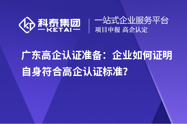 廣東高企認(rèn)證準(zhǔn)備：企業(yè)如何證明自身符合高企認(rèn)證標(biāo)準(zhǔn)？