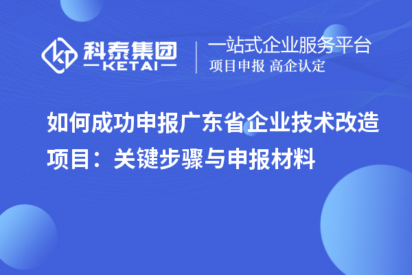 如何成功申報廣東省企業(yè)技術(shù)改造項目：關(guān)鍵步驟與申報材料