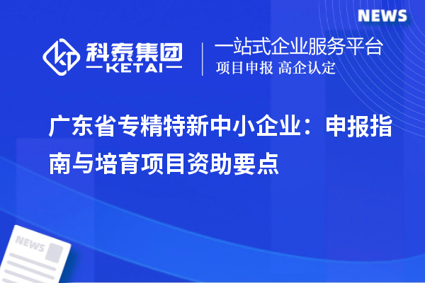 廣東省專精特新中小企業(yè)：申報(bào)指南與培育項(xiàng)目資助要點(diǎn)