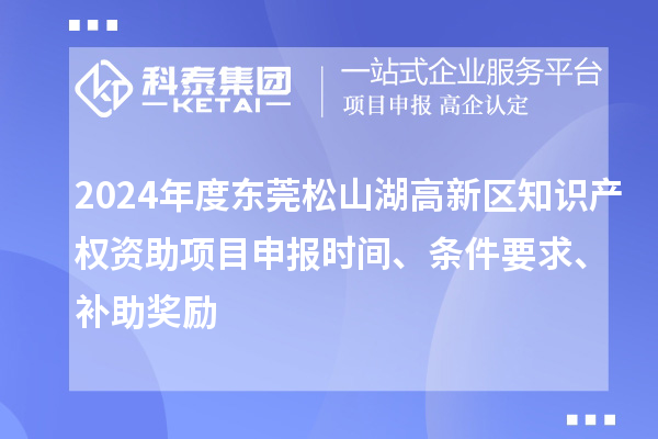 2024年度東莞松山湖高新區(qū)知識(shí)產(chǎn)權(quán)資助項(xiàng)目申報(bào)時(shí)間、條件要求、補(bǔ)助獎(jiǎng)勵(lì)