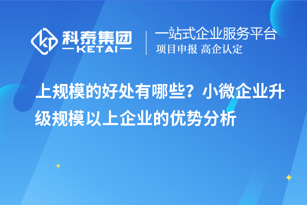 上規(guī)模的好處有哪些？小微企業(yè)升級(jí)規(guī)模以上企業(yè)的優(yōu)勢(shì)分析