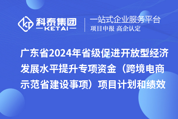 廣東省2024年省級(jí)促進(jìn)開(kāi)放型經(jīng)濟(jì)發(fā)展水平提升專(zhuān)項(xiàng)資金（跨境電商示范省建設(shè)事項(xiàng)）項(xiàng)目計(jì)劃和績(jī)效目標(biāo)的公示