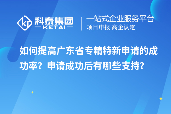 如何提高廣東省專精特新申請的成功率？申請成功后有哪些支持？