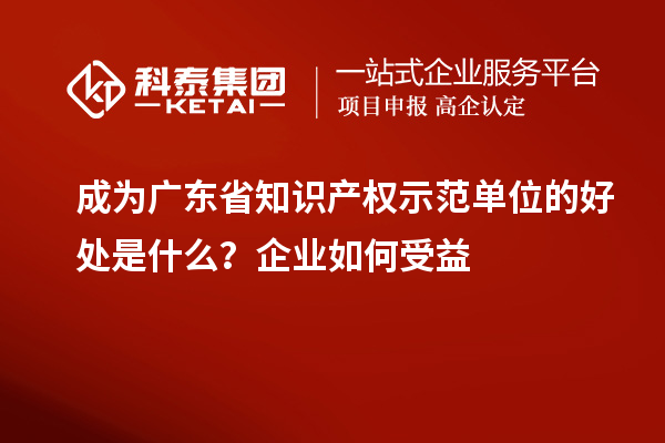 成為廣東省知識(shí)產(chǎn)權(quán)示范單位的好處是什么？企業(yè)如何受益