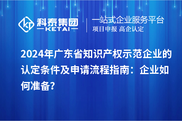 2024年廣東省知識產(chǎn)權(quán)示范企業(yè)的認定條件及申請流程指南：企業(yè)如何準備？