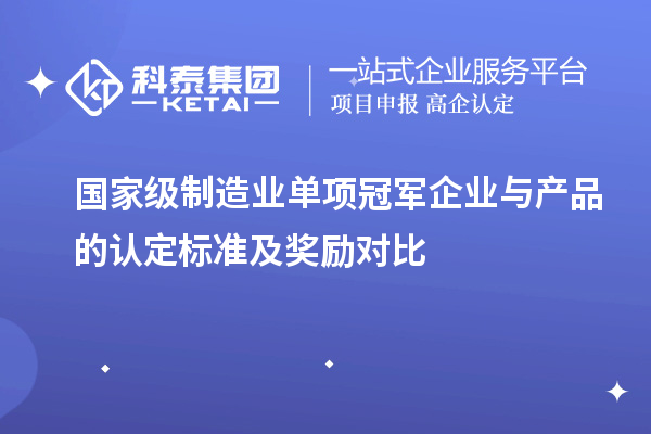 國(guó)家級(jí)制造業(yè)單項(xiàng)冠軍企業(yè)與產(chǎn)品的認(rèn)定標(biāo)準(zhǔn)及獎(jiǎng)勵(lì)對(duì)比