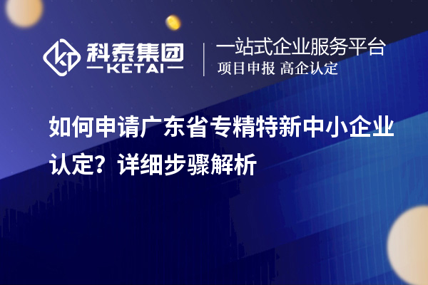 如何申請廣東省專精特新中小企業(yè)認(rèn)定？詳細(xì)步驟解析