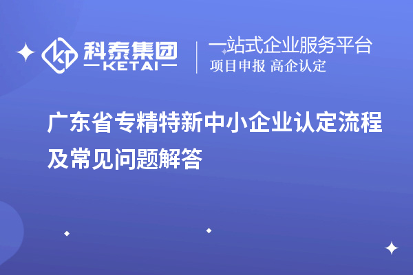 廣東省專精特新中小企業(yè)認定流程及常見問題解答