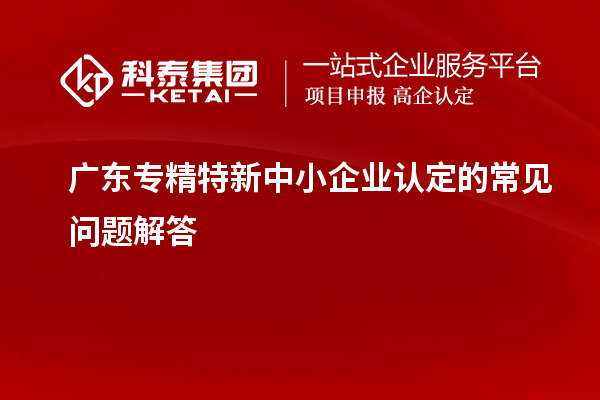 廣東專精特新中小企業(yè)認定的常見問題解答