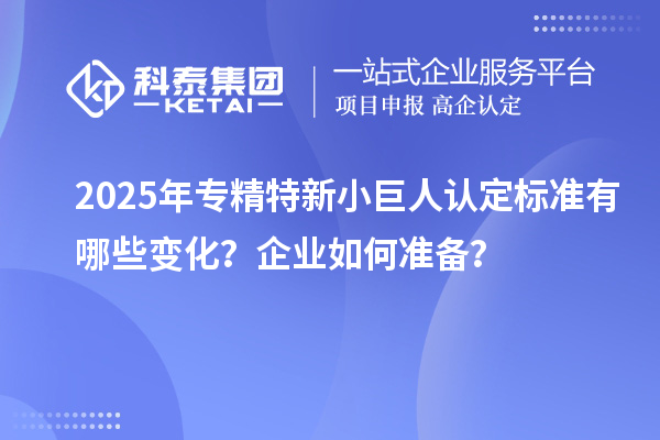 2025年專精特新小巨人認(rèn)定標(biāo)準(zhǔn)有哪些變化？企業(yè)如何準(zhǔn)備？