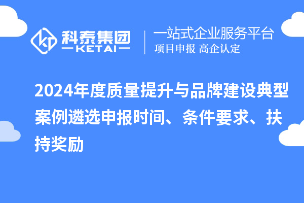 2024年度質(zhì)量提升與品牌建設(shè)典型案例遴選申報時間、條件要求、扶持獎勵