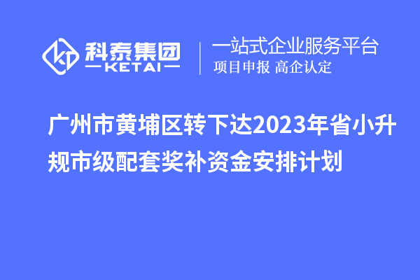 廣州市黃埔區(qū)轉(zhuǎn)下達(dá)2023年省小升規(guī)市級(jí)配套獎(jiǎng)補(bǔ)資金安排計(jì)劃