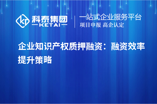 企業(yè)知識(shí)產(chǎn)權(quán)質(zhì)押融資：融資效率提升策略