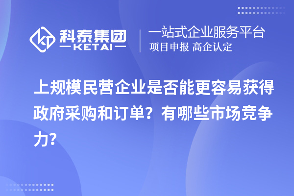 上規(guī)模民營企業(yè)是否能更容易獲得政府采購和訂單？有哪些市場競爭力？