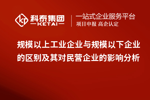 規(guī)模以上工業(yè)企業(yè)與規(guī)模以下企業(yè)的區(qū)別及其對民營企業(yè)的影響分析