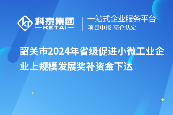 韶關(guān)市2024年省級(jí)促進(jìn)小微工業(yè)企業(yè)上規(guī)模發(fā)展獎(jiǎng)補(bǔ)資金下達(dá)