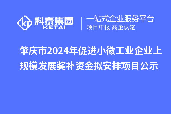 肇慶市2024年促進(jìn)小微工業(yè)企業(yè)上規(guī)模發(fā)展獎(jiǎng)補(bǔ)資金擬安排項(xiàng)目公示