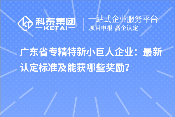 廣東省專精特新小巨人企業(yè)：最新認定標準及能獲哪些獎勵？