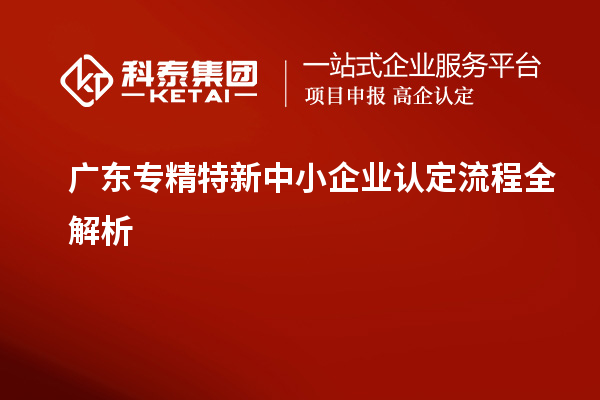 廣東專精特新中小企業(yè)認(rèn)定流程全解析