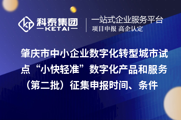 肇慶市中小企業(yè)數字化轉型城市試點“小快輕準”數字化產品和服務（第二批）征集申報時間、條件要求、扶持獎勵