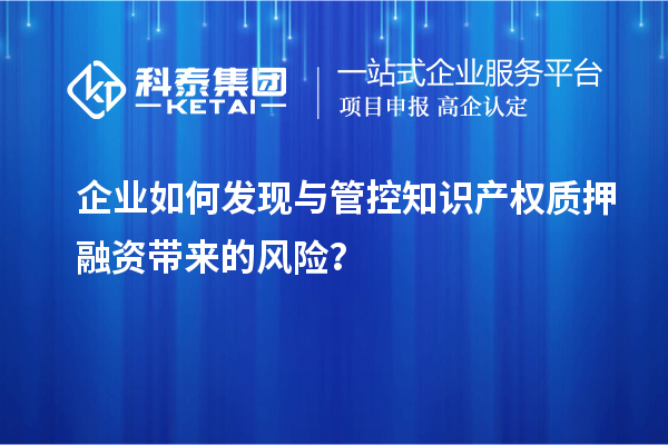 企業(yè)如何發(fā)現(xiàn)與管控知識產(chǎn)權(quán)質(zhì)押融資帶來的風(fēng)險(xiǎn)？