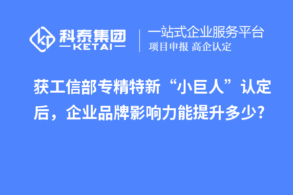 獲工信部專精特新 “小巨人” 認(rèn)定后，企業(yè)品牌影響力能提升多少?