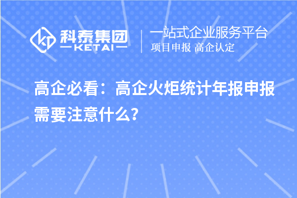 高企必看：高企火炬統(tǒng)計(jì)年報(bào)申報(bào)需要注意什么？