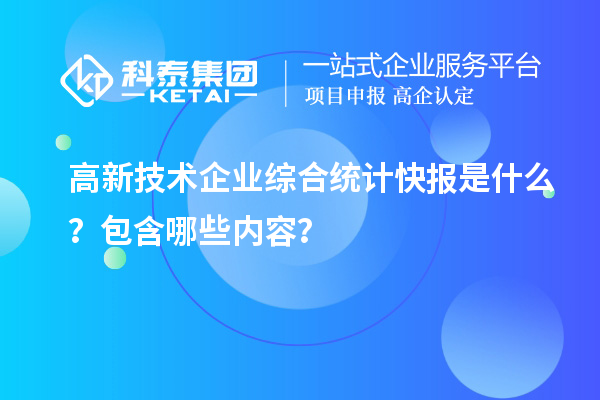 高新技術(shù)企業(yè)綜合統(tǒng)計(jì)快報(bào)是什么？包含哪些內(nèi)容？