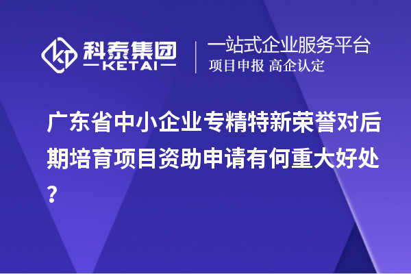 廣東省中小企業(yè)專精特新榮譽(yù)對后期培育項(xiàng)目資助申請有何重大好處？