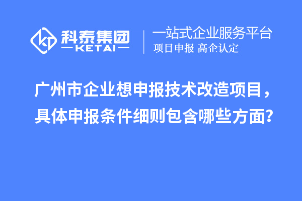 廣州市企業(yè)想申報(bào)技術(shù)改造項(xiàng)目，具體申報(bào)條件細(xì)則包含哪些方面？