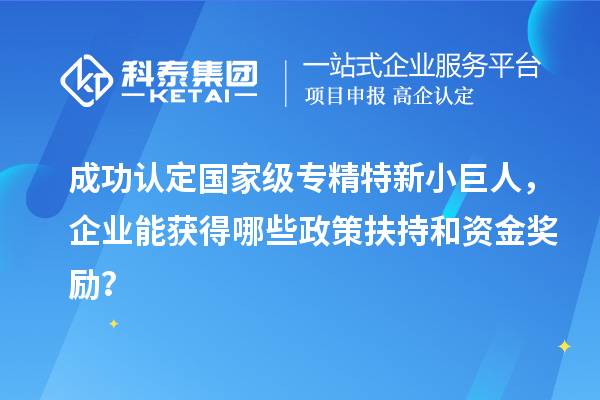 成功認(rèn)定國(guó)家級(jí)專精特新小巨人，企業(yè)能獲得哪些政策扶持和資金獎(jiǎng)勵(lì)？