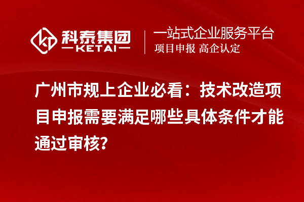 廣州市規(guī)上企業(yè)必看：技術(shù)改造項(xiàng)目申報(bào)需要滿足哪些具體條件才能通過審核？