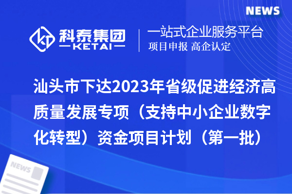 汕頭市下達(dá)2023年省級(jí)促進(jìn)經(jīng)濟(jì)高質(zhì)量發(fā)展專項(xiàng)（支持中小企業(yè)數(shù)字化轉(zhuǎn)型）資金項(xiàng)目計(jì)劃（第一批）